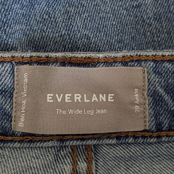 Everlane Wide Leg Crop Jean Size 29 Ankle in Light Indigo Wash - Picture 11 of 16